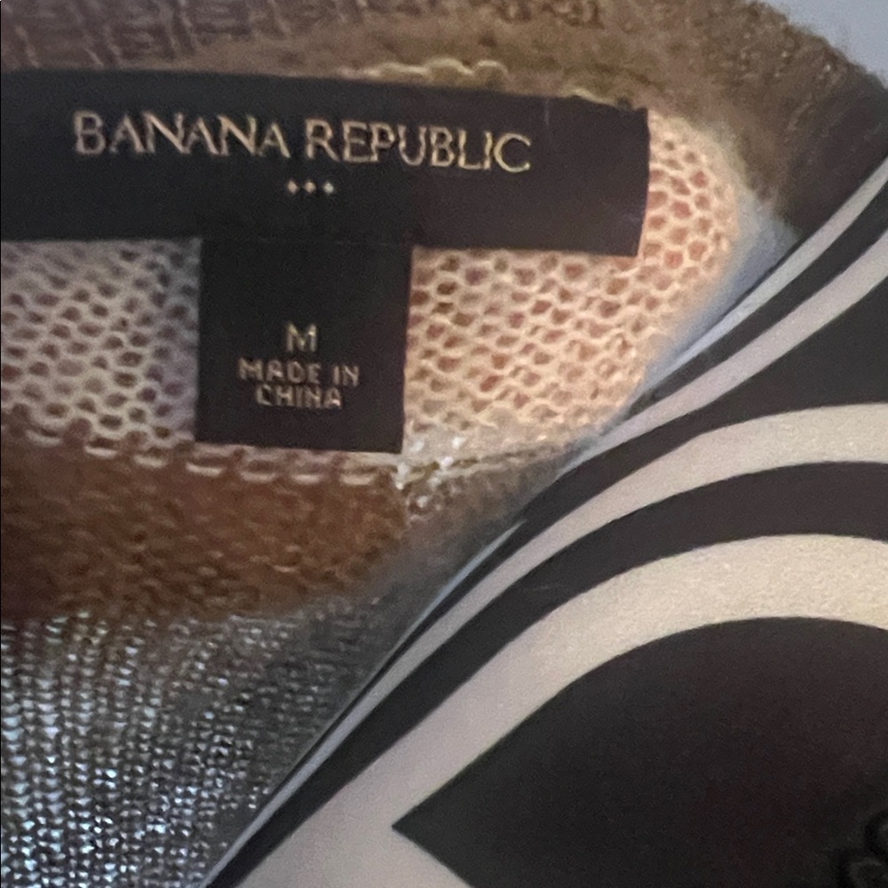 Great🎉 condition BANANA REPUBLIC Striped Brown and White Women's Sweater Size M - Picture 8 of 8